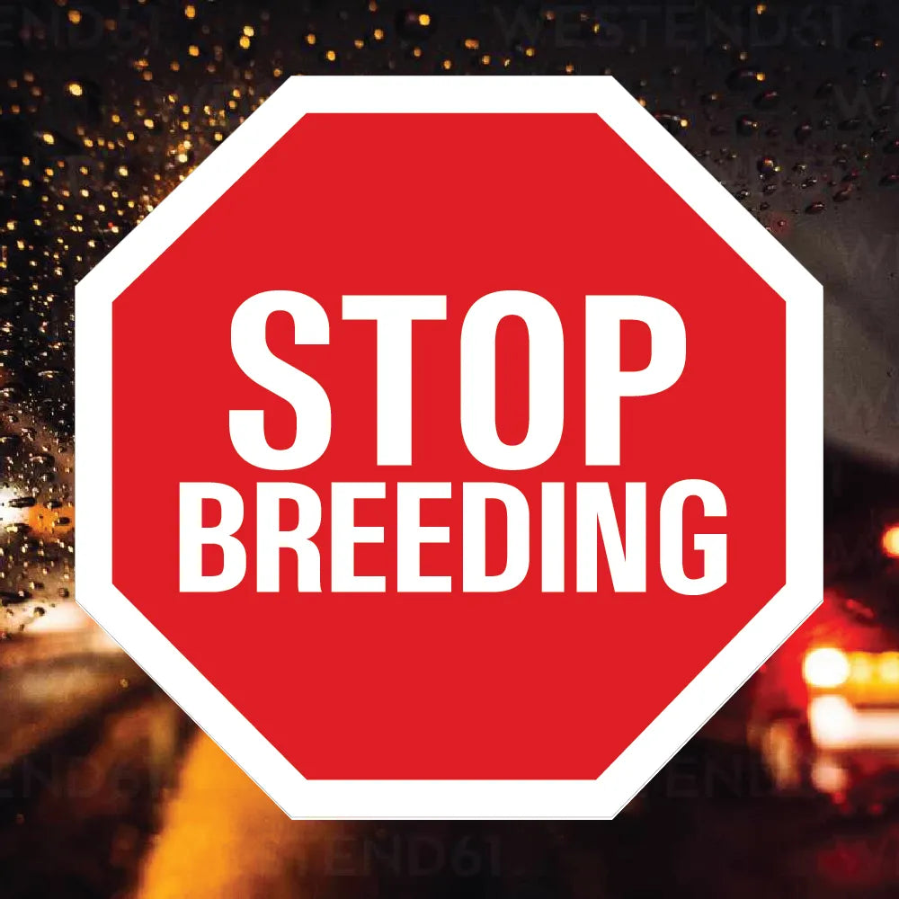 STOP Breeding Sticker