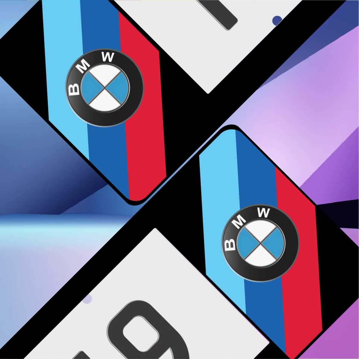 BMW Stripes Winged Plate Frames - Filthy Dog Decals