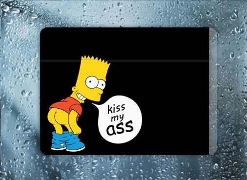 Bart - Kiss My Ass - Black - Filthy Dog Decals