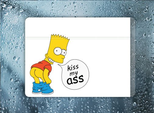 Bart - Kiss My Ass - White - Filthy Dog Decals