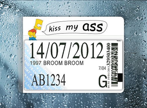 Bart - Kiss My Ass - White - Filthy Dog Decals