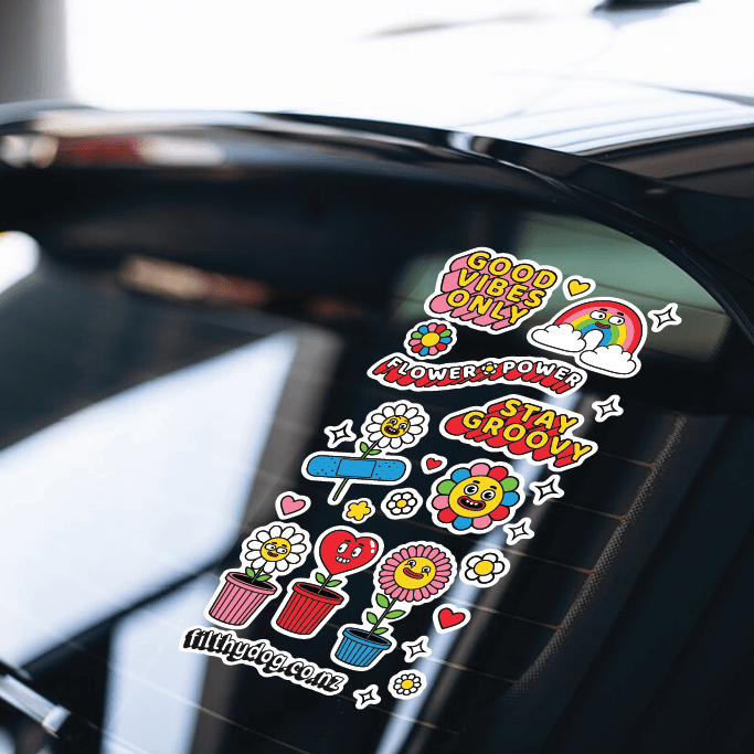 Flower Power - Sticker Sheet - Filthy Dog Decals