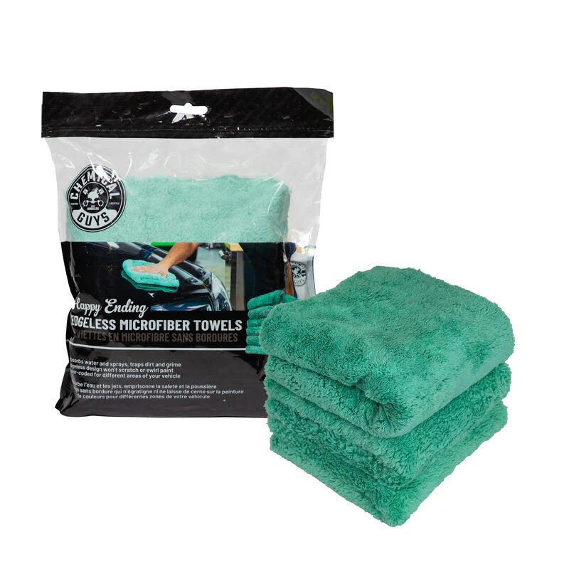 Happy Ending Edgeless Microfiber Towel Green- (3 Pack) - Filthy Dog Decals