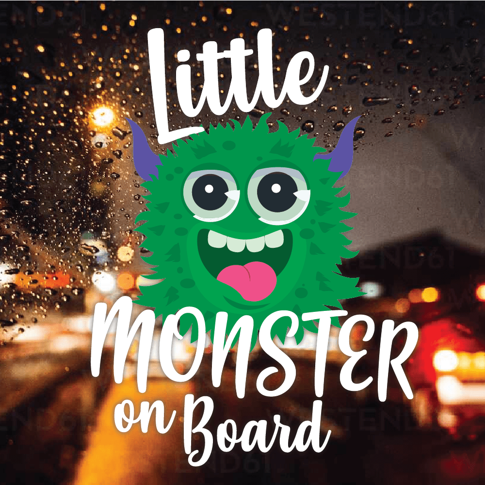 Little Monster on Board Green - Sticker - Filthy Dog Decals