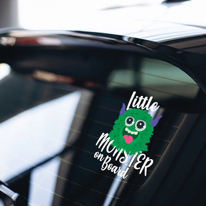 Little Monster on Board Green - Sticker - Filthy Dog Decals