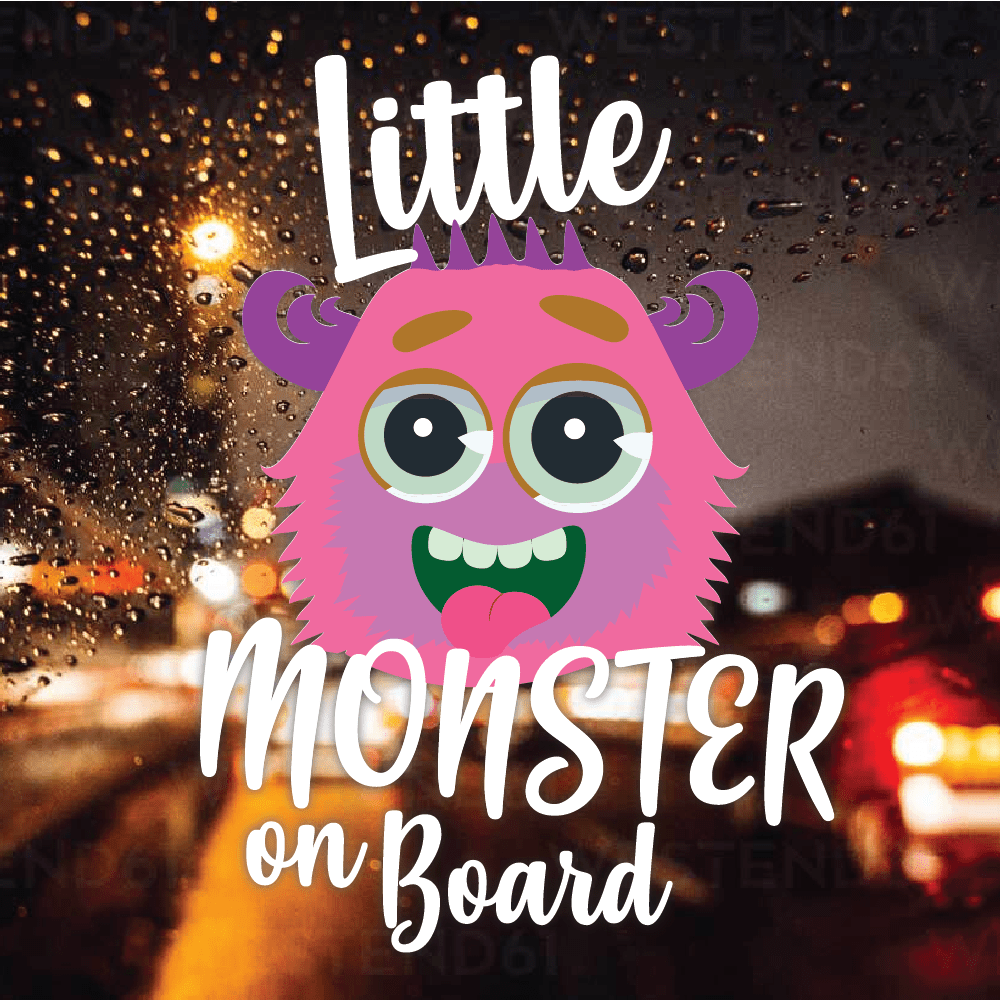Little Monster on Board Pink - Sticker - Filthy Dog Decals
