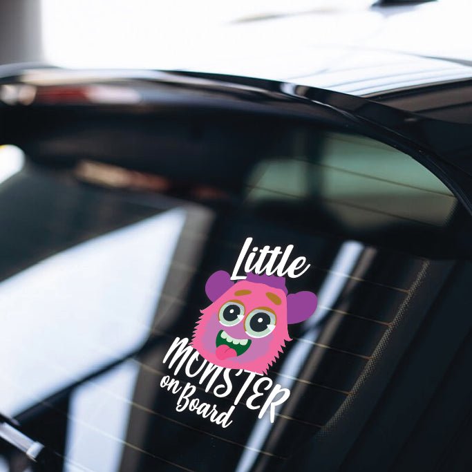 Little Monster on Board Pink - Sticker - Filthy Dog Decals