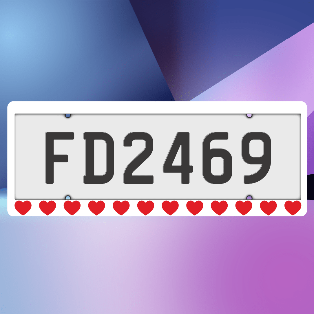 Love Hearts Plate Frames - Filthy Dog Decals