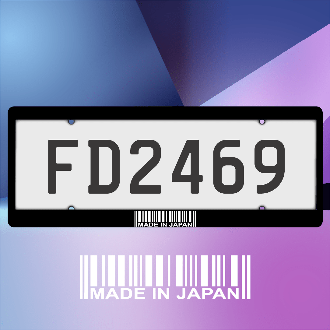 Made in Japan Barcode Plate Frames - Filthy Dog Decals