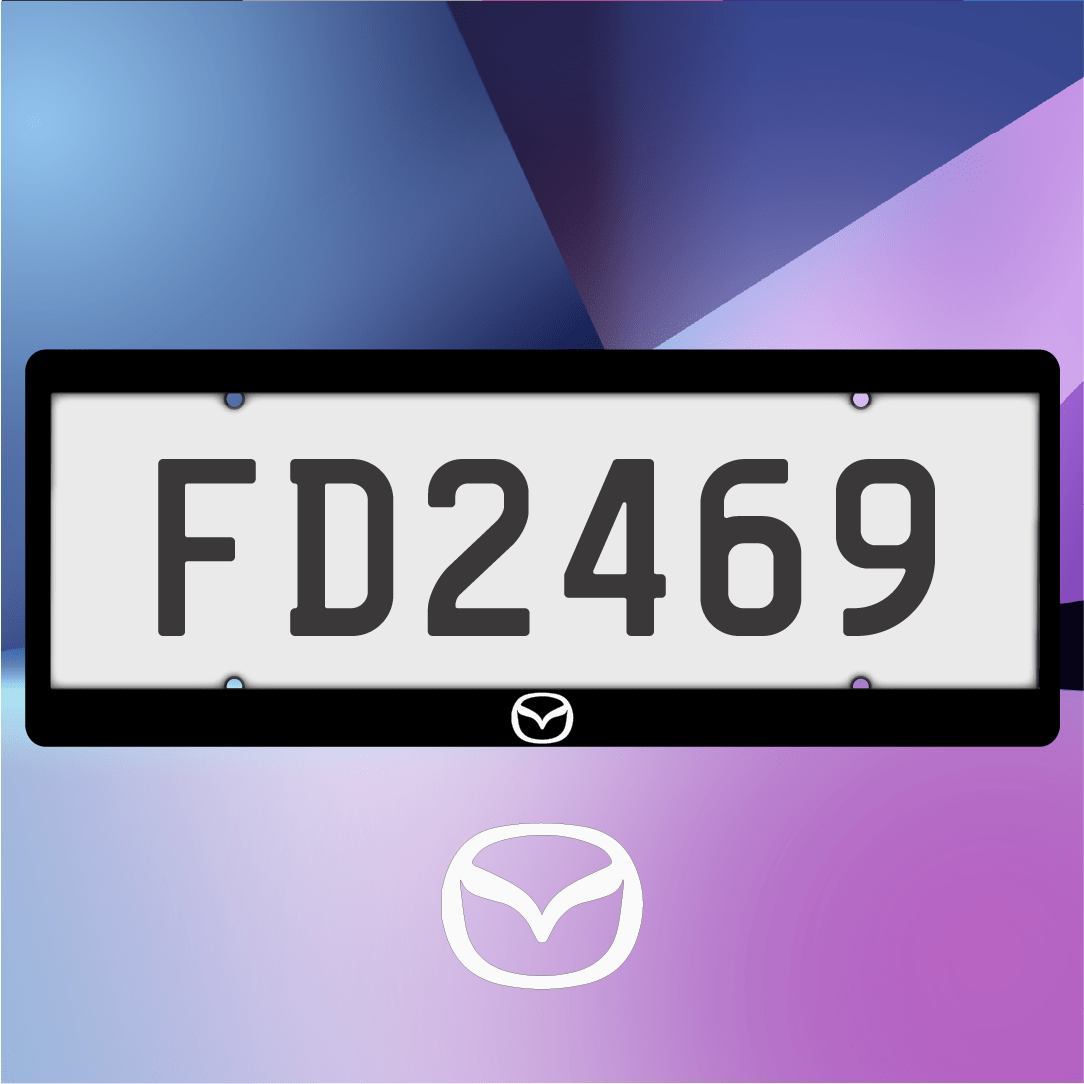 Mazda White Plate Frames - Filthy Dog Decals