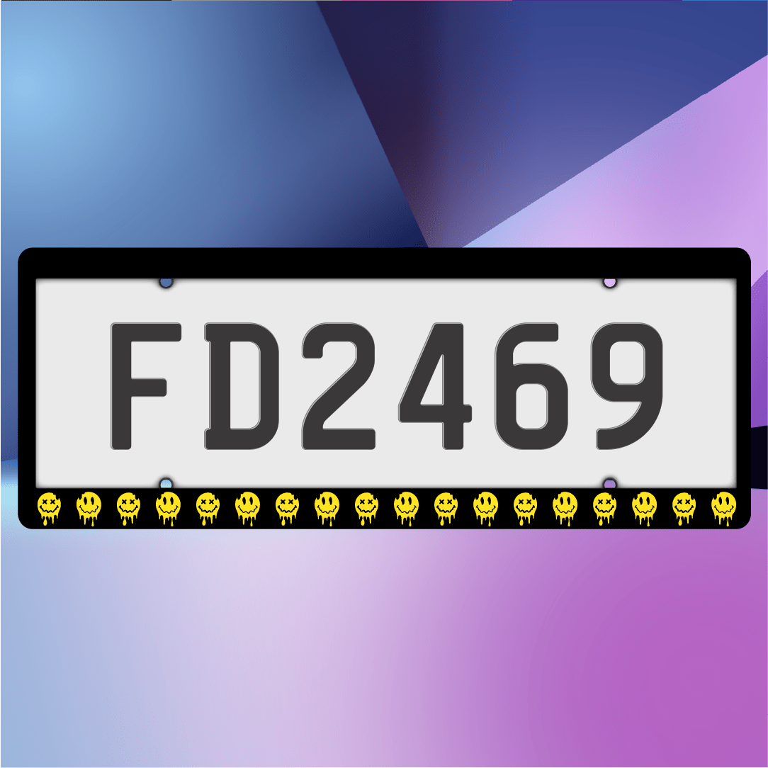 Melting Smiley Plate Frames - Filthy Dog Decals