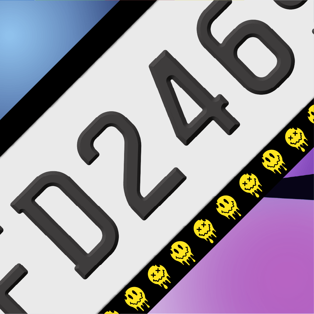 Melting Smiley Plate Frames - Filthy Dog Decals