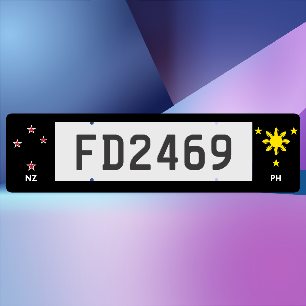 NZ PH Winged Plate Frames - Filthy Dog Decals