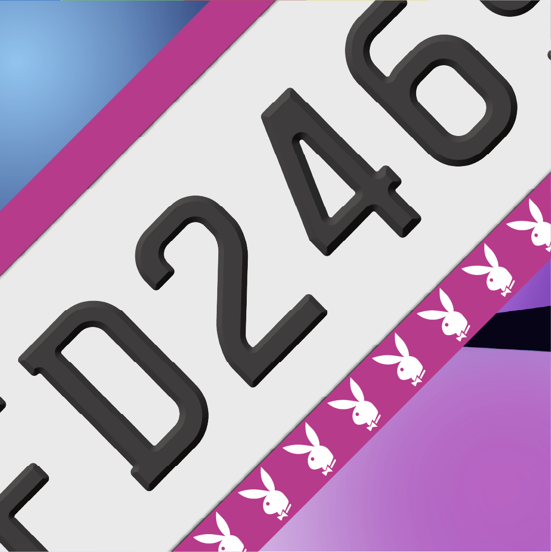 Playboy Bunny Plate Frames - Filthy Dog Decals