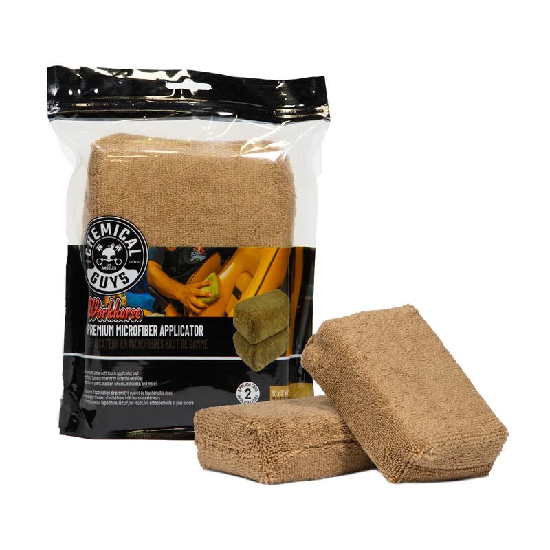 PREMIUM GRADE WORKHORSE MICROFIBER APPLICATOR Tan/Brown (Leather) 2 Pack - Filthy Dog Decals
