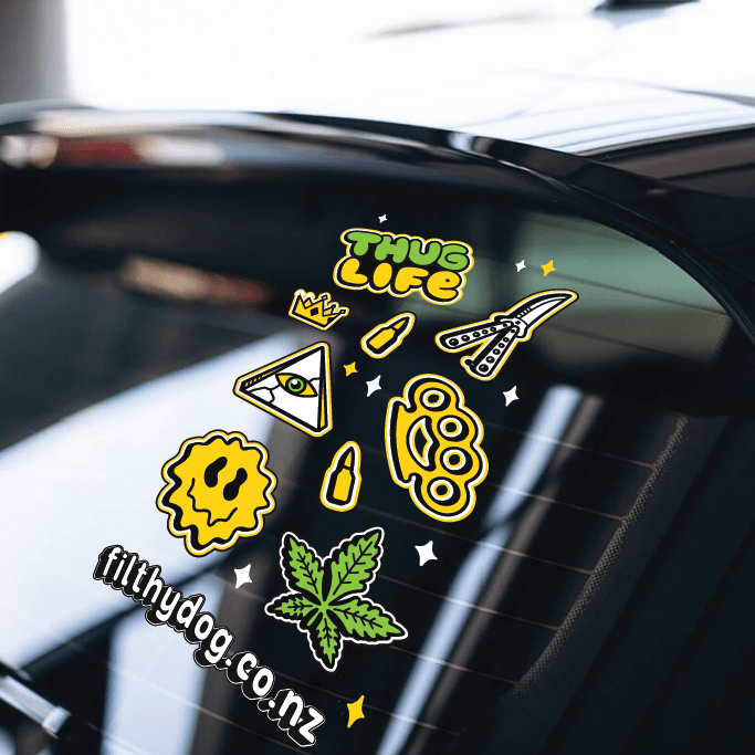 Thug Life - Sticker Sheet - Filthy Dog Decals