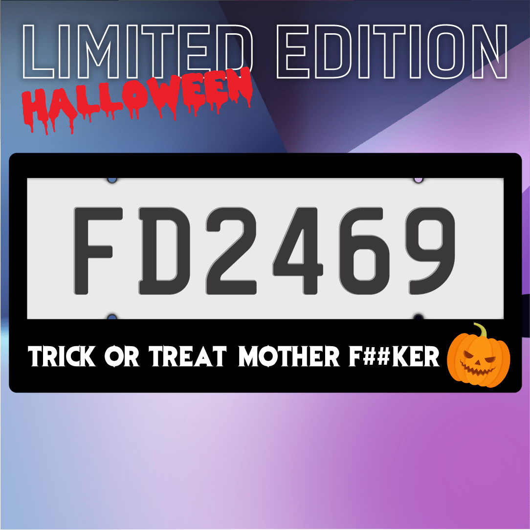 Trick or Treat Plate Frames - Filthy Dog Decals