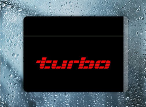 Turbo Red on Black - Filthy Dog Decals