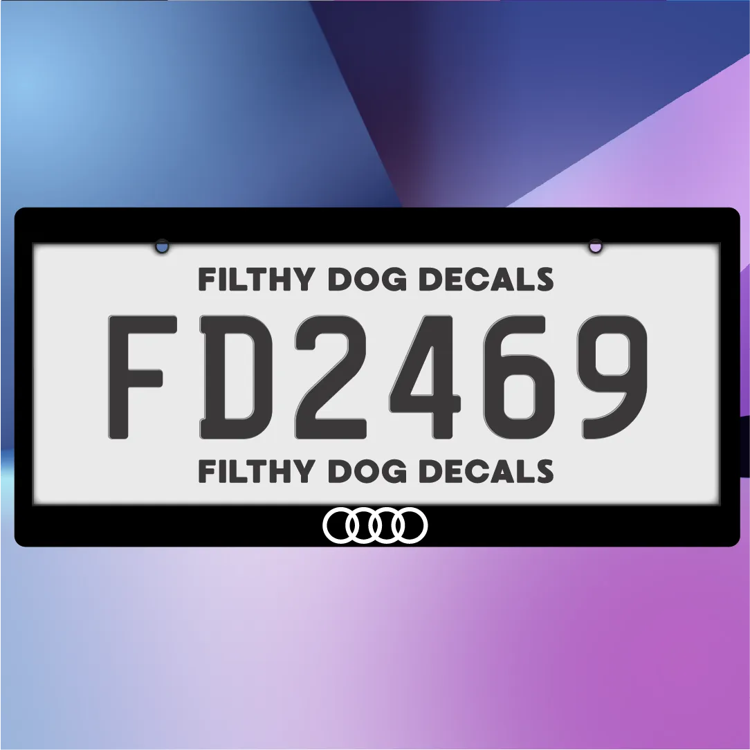 Audi White Message Plate Frames