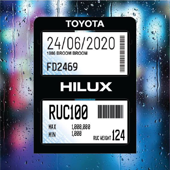 Hilux Double Pocket Rego/RUC Holder