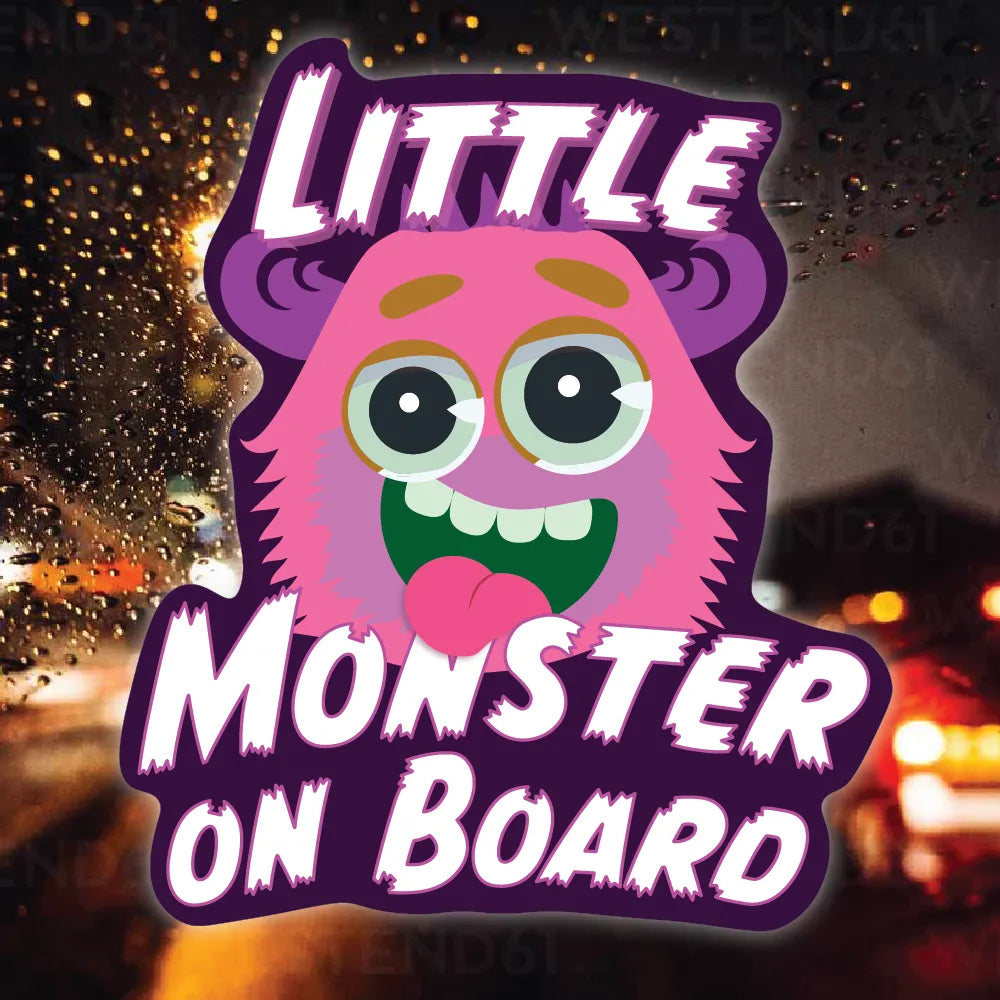 Little Monster on Board Pink - Sticker