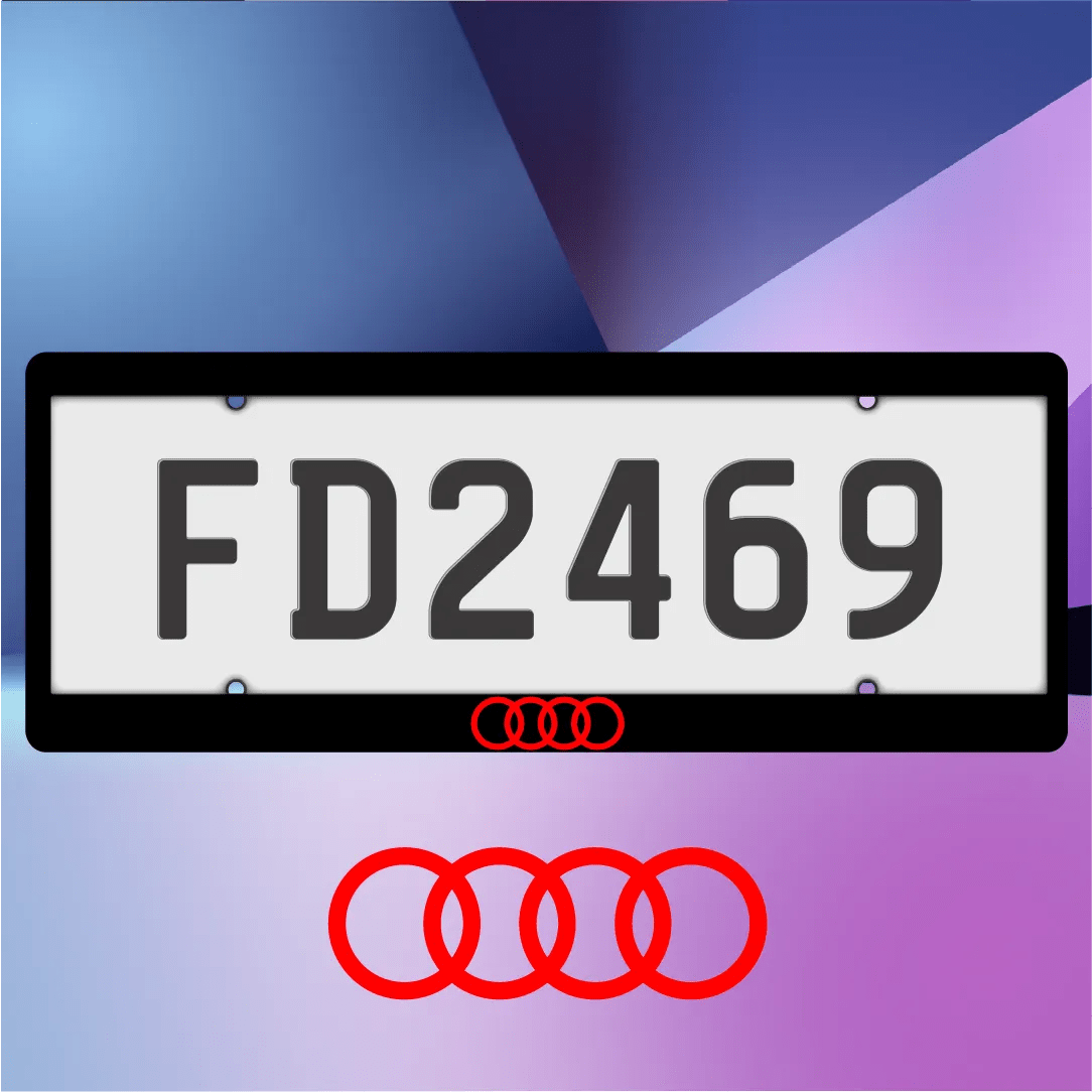 Audi Red Standard Plate Frames - Filthy Dog Decals