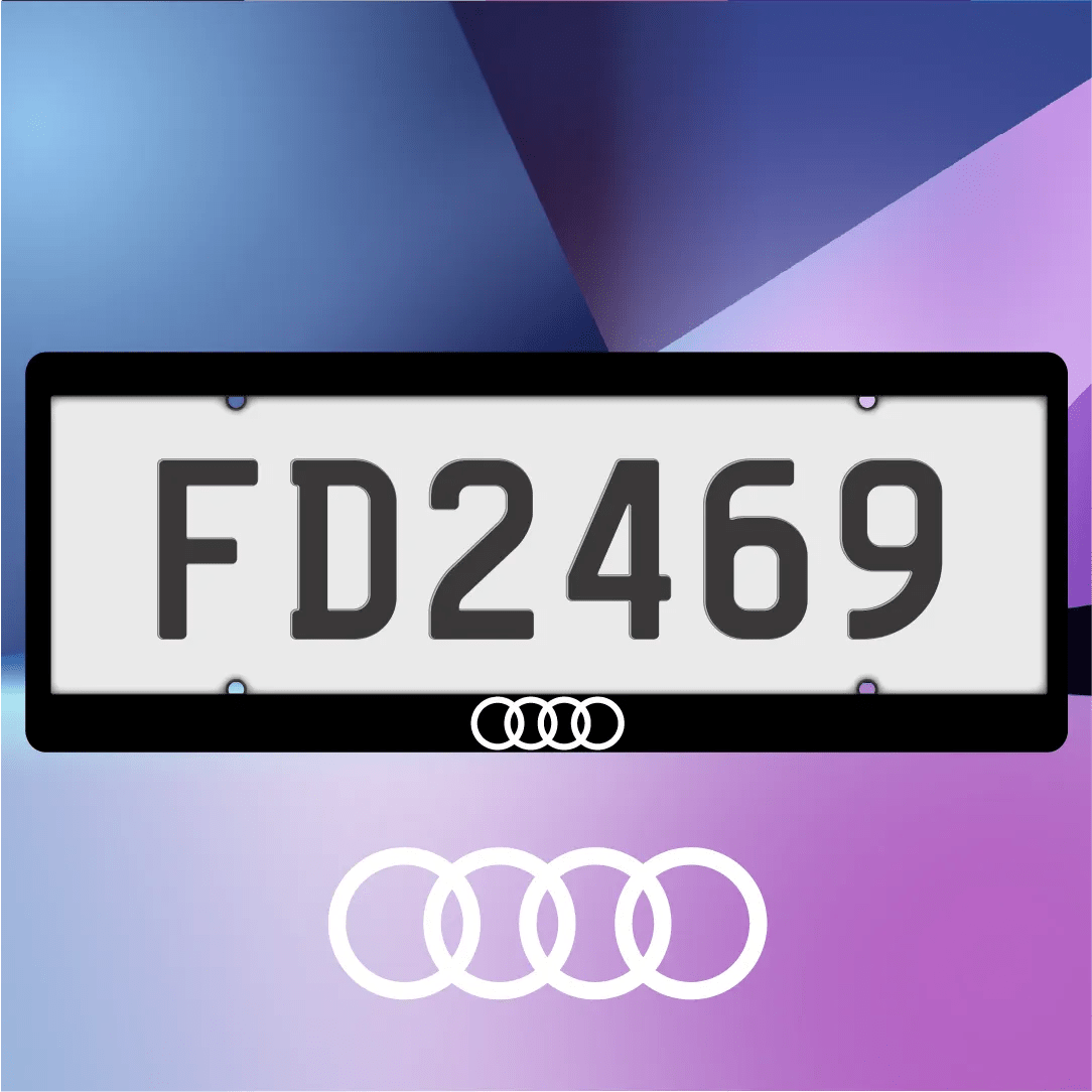 Audi White Standard Plate Frames - Filthy Dog Decals