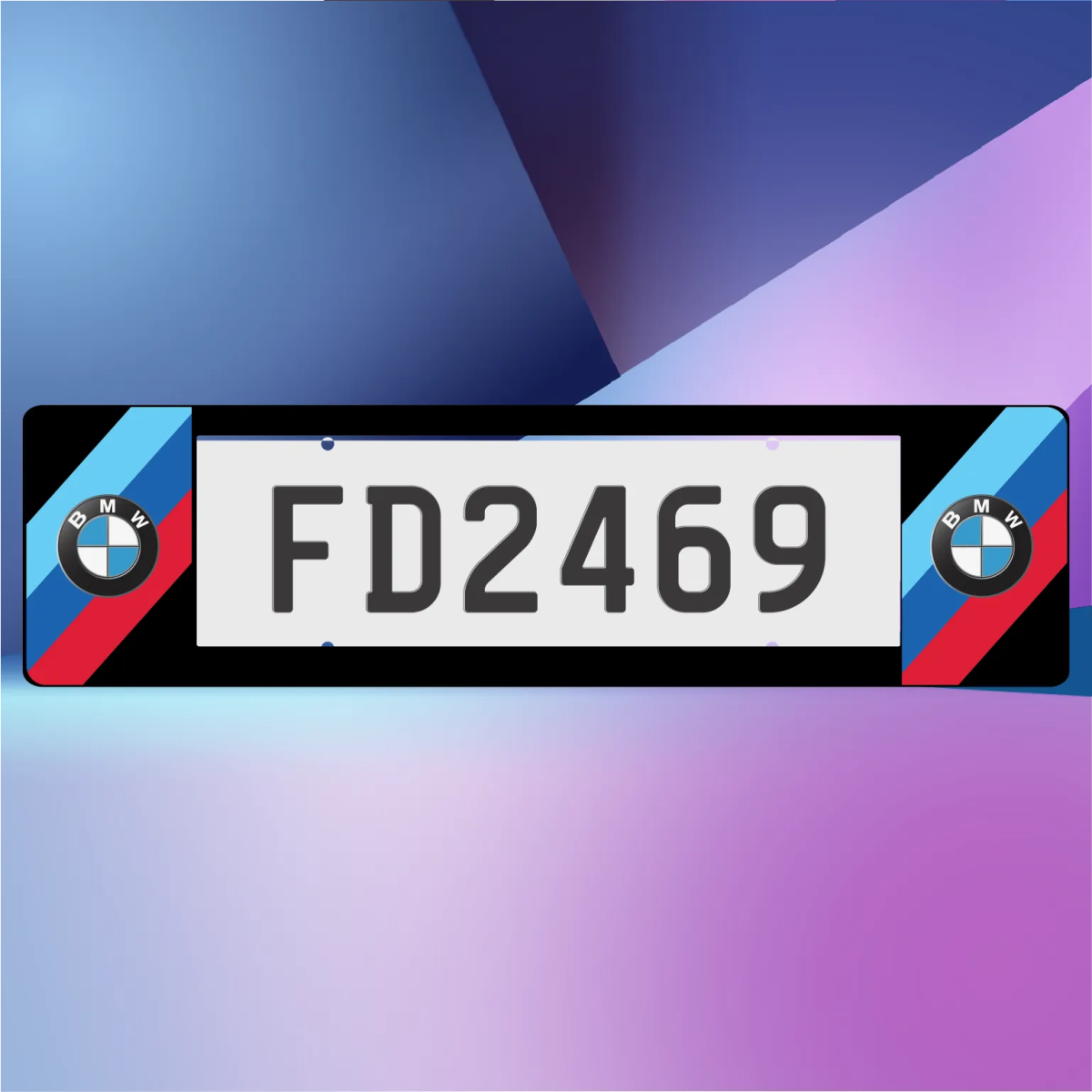 BMW Stripes Winged Plate Frames - Filthy Dog Decals