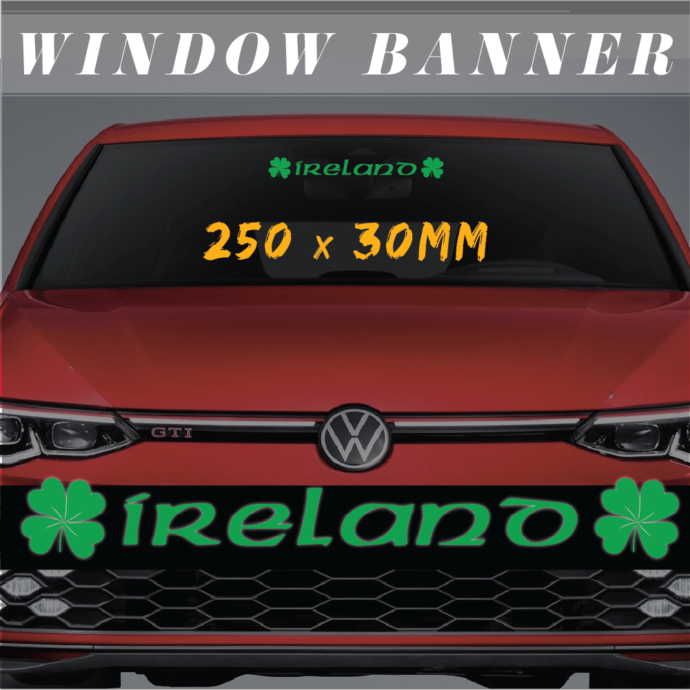 IRELAND - Windscreen Banner/Sticker - Filthy Dog Decals