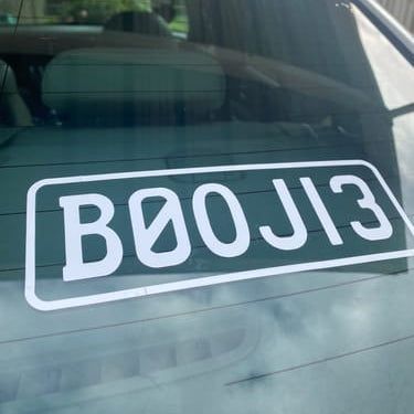 Personalised Number Plate Decal