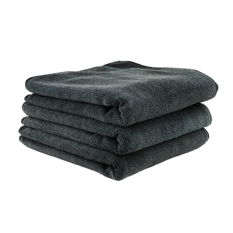 Workhorse Black Professional Grade Microfiber Towel 16"X16" (Rubber/Plastic/Vinyl) (3 Pack)