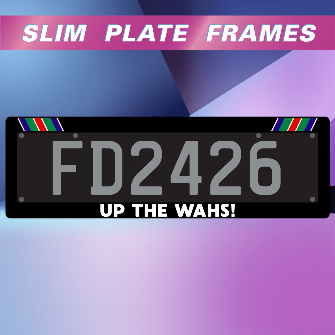 UP THE WAHS! Slim Plate Frames - Filthy Dog Decals